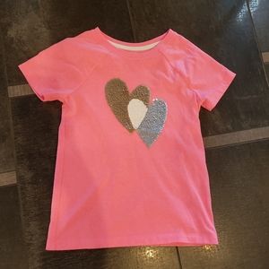 Cat & Jack Heart Sequin Shirt 6 / 6X
